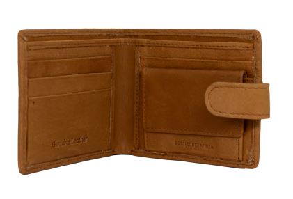 Bossi Antique Leather Mount Logo Billfold with Tab Wallet