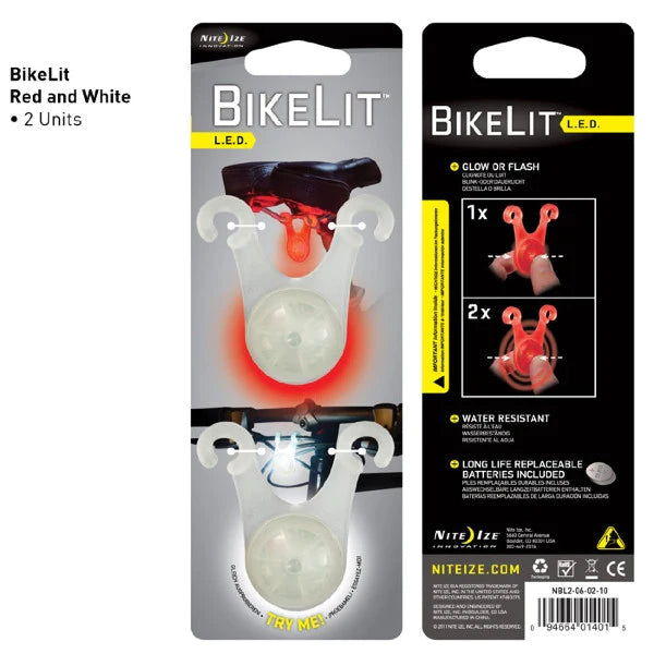 Nite Ize Bikelit LED Bike Light combo 2 pack red and white