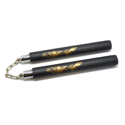 Nunchaku Black Foam - Chain with Ball Bearing 12"