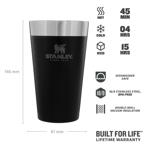 Stanley Stacking Beer Pint .47L / 16oz - Matte Black Pebble