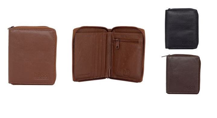 Bossi RFID Mens Leather Small Billfold Wallet