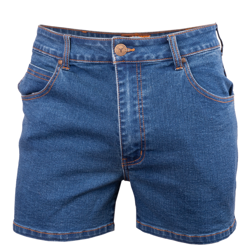 Wildebees WBM815 Indigo Stone Wash Stretch Denim 5 Pocket Short 10cm S23