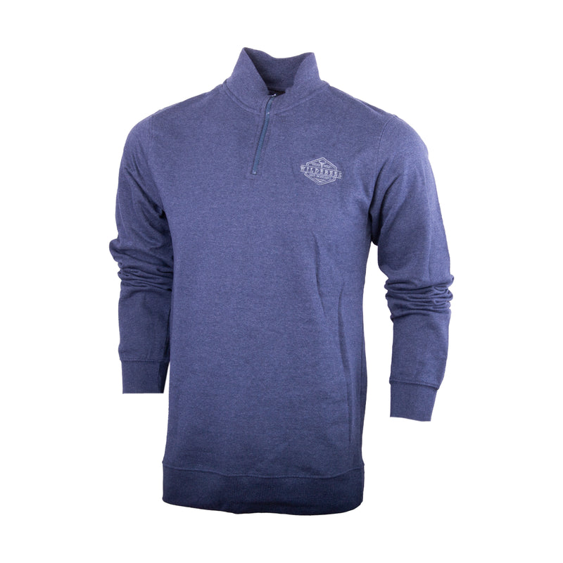 Wildebees WMA020 Mens 1/4 Zip Fleece Sweatshirt Denim Melange