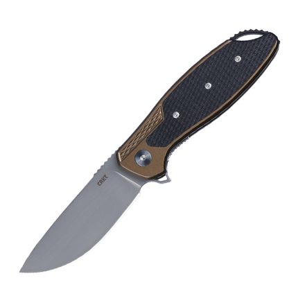 CRKT Jake Bronze Aluminum/G10 Handle with Two Tone Bead Blast/Brushed Finish Blade